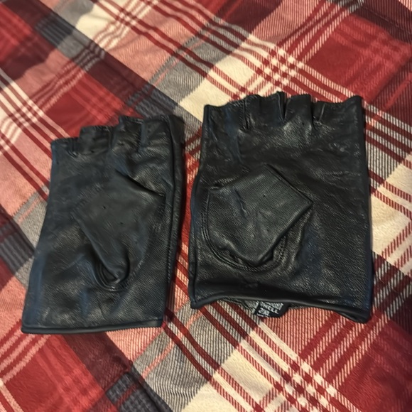 Straight To Hell moto leather fingerless gloves - Picture 2 of 3